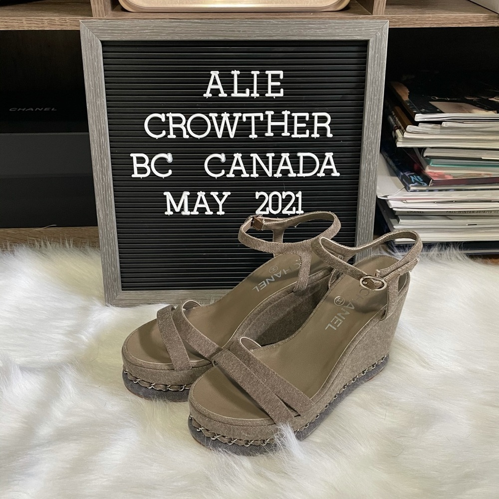 Chanel wedge sandals